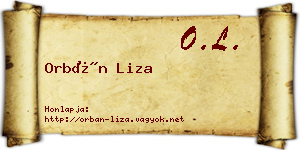 Orbán Liza névjegykártya
